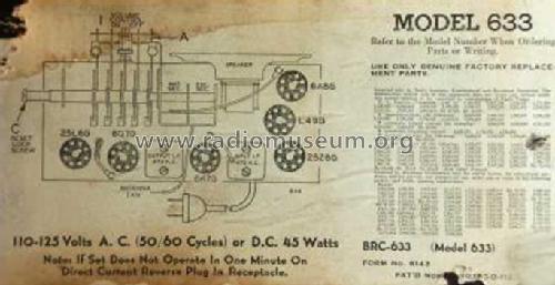 633 Ch= Series A; Belmont Radio Corp. (ID = 289703) Radio