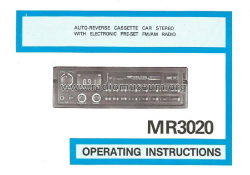 Car Radio Cassette Player MR3020; Beltek Corporation, (ID = 1942910) Autoradio