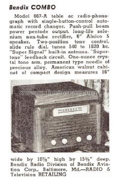 667-A ; Bendix Radio (ID = 1187626) Radio