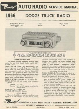 6BDT; Bendix Radio (ID = 1727454) Car Radio