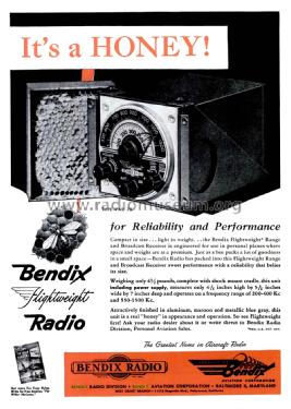 Flightweight PAR-70 A, B; Bendix Radio (ID = 1973001) Radio