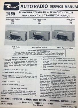 Plymouth DeLuxe All Transistor 5BPD - Mopar 225; Bendix Radio (ID = 2834076) Car Radio