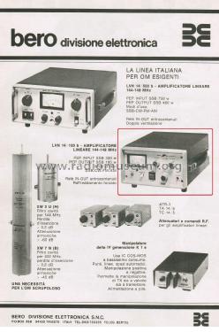 Amplificatore Lineare 144-148 MHz LVH 14/100b; Bero Soc. Divisione (ID = 2819899) Amateur-D