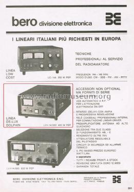 Amplificatore Lineare RF LVH 14/200; Bero Soc. Divisione (ID = 2845801) Amateur-D