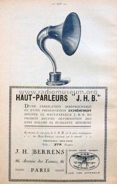 Haut-Parleur JHB; Berrens, J.-H. JHB, (ID = 1837488) Parlante