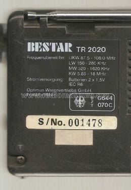 Pocket Radio TR2020; Bestar Marke / brand (ID = 1480509) Radio