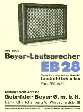 Beyer-Lautsprecher EB28; Beyer; Berlin, (ID = 1513431) Altavoz-Au