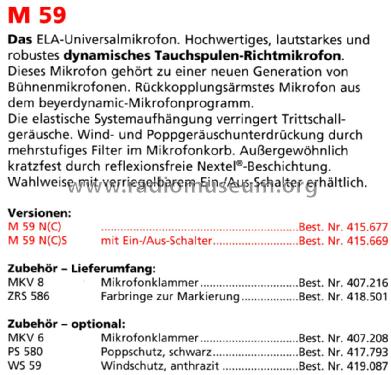 M 59; Beyer; Berlin, (ID = 1584365) Microphone/PU