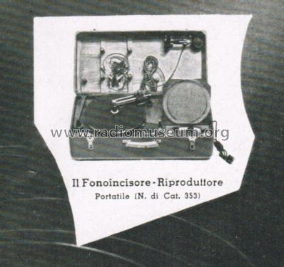 Fonoincisore-Riproduttore 353; Bezzi, Carlo; Milano (ID = 2653967) R-Player