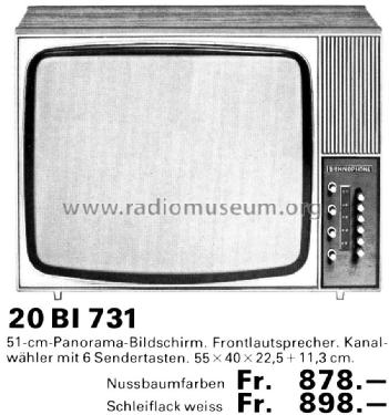 Schwarz/Weiß-TV-Gerät 20BI731; Biennophone; Marke (ID = 1501677) Television