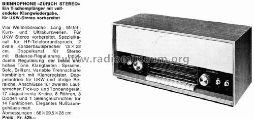 Zürich Stereo 10HH-S; Biennophone; Marke (ID = 1485626) Radio