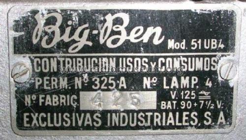 51-UB-4 ; Big Ben brand, (ID = 1193347) Radio