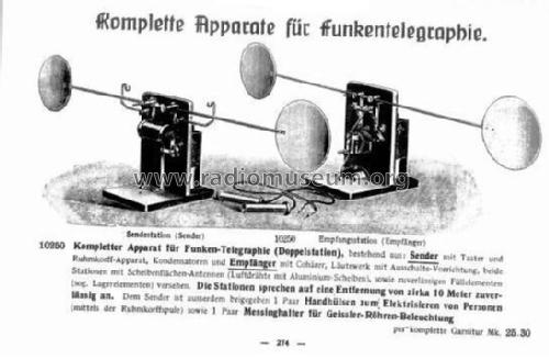 Kompletter Apparat für Funkentelegraphie Bing Katalog Nr. 10250; Bing, Gebr.; Bing (ID = 839282) teaching