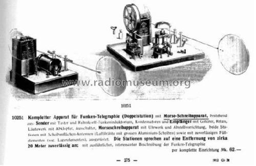 Kompletter Apparat für Funkentelegraphie Bing Apparat Nr.10251; Bing, Gebr.; Bing (ID = 840102) mod-pre26