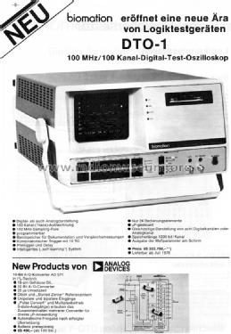 Digital Test Oscilloscope 100 Channel 100 MHz/ DTO-1; Biomation Corp.; (ID = 1013598) Equipment