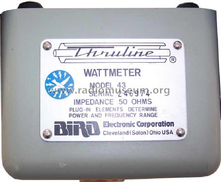 Thruline Wattmeter 43; Bird Technologies, (ID = 356263) Equipment