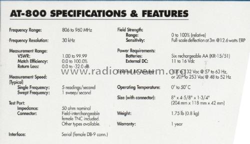 Antenna Tester AT-800; Bird Technologies, (ID = 3042810) Equipment