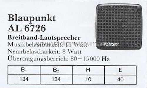 Breitband-Lautsprecher AL 6726; Blaupunkt Ideal, (ID = 1964774) Speaker-P