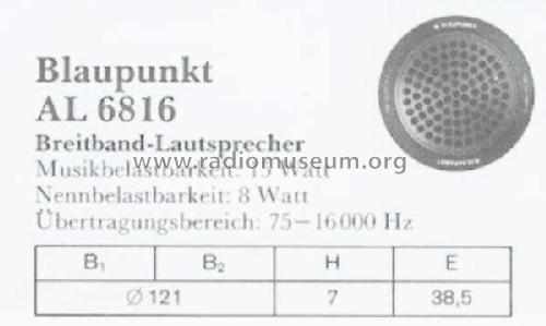 Breitband-Lautsprecher AL 6816; Blaupunkt Ideal, (ID = 1964788) Speaker-P