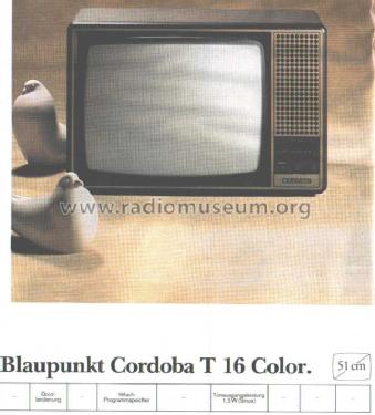 Cordoba T 16 Color 7.662.110 Ch= FM100-21S; Blaupunkt Ideal, (ID = 1961524) Télévision