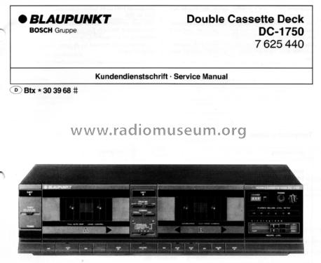 Double Cassette Deck DC-1750 7.625.440; Blaupunkt Ideal, (ID = 1690574) R-Player