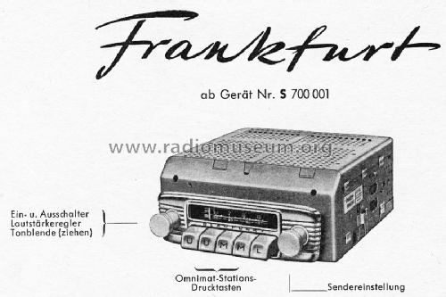 Frankfurt ab S 700001; Blaupunkt Ideal, (ID = 691464) Car Radio