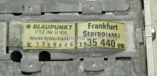 Frankfurt Stereo 7.635.440.010; Blaupunkt Ideal, (ID = 1069813) Autoradio