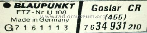 Goslar CR 7.634.931 ab 7140001; Blaupunkt Ideal, (ID = 1925417) Autoradio