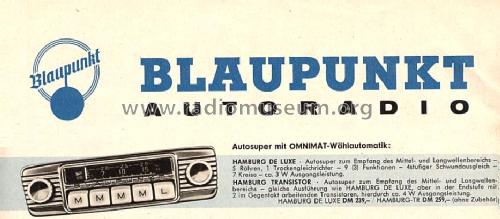 Hamburg de Luxe ab G345001; Blaupunkt Ideal, (ID = 493870) Car Radio