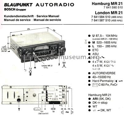 Hamburg MR21 7.641.590.510 ab Nr. P 3521001; Blaupunkt Ideal, (ID = 1778005) Car Radio