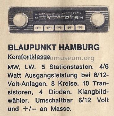 Hamburg ab X 776001; Blaupunkt Ideal, (ID = 1396462) Car Radio