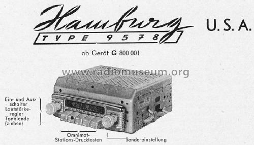 Hamburg USA 9578 ab G 800001; Blaupunkt Ideal, (ID = 689670) Car Radio