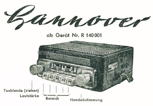 Hannover ab R 140001; Blaupunkt Ideal, (ID = 1542521) Car Radio