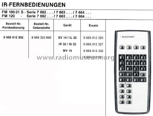 IR-Fernbedienung 8.668.812.302; Blaupunkt Ideal, (ID = 1656893) Misc