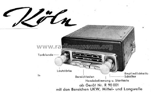 Köln ab R 90001; Blaupunkt Ideal, (ID = 285809) Car Radio