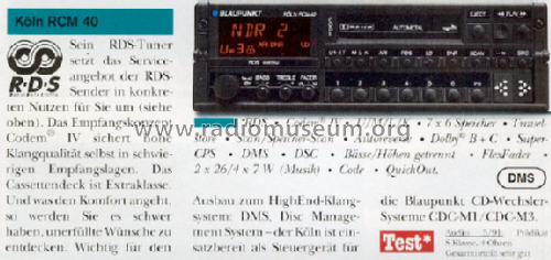 Köln RCM 40 7.649.894.013; Blaupunkt Ideal, (ID = 1939945) Car Radio