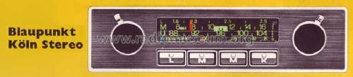 Köln Stereo 7.634.740 ab F 200001; Blaupunkt Ideal, (ID = 165258) Car Radio