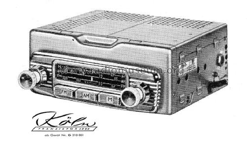 Köln Transistor US 3898 ab G 310001; Blaupunkt Ideal, (ID = 876797) Car Radio