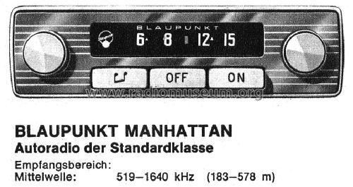 Manhattan ; Blaupunkt Ideal, (ID = 1099414) Car Radio