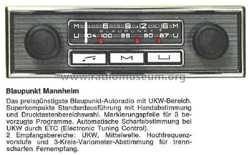 Mannheim 7.639.300 ab 1420001; Blaupunkt Ideal, (ID = 988071) Car Radio