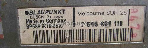 Melbourne SQR 26 7.645.880.010; Blaupunkt Ideal, (ID = 1867263) Car Radio