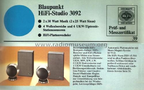 Studio 3092 7.624.800; Blaupunkt Ideal, (ID = 1493731) Radio