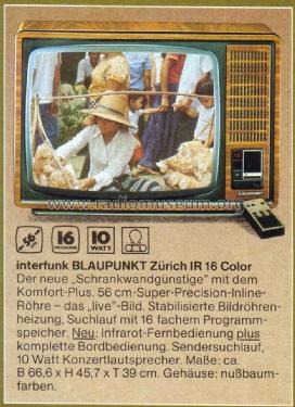 Zürich IR16 Color 7.669.020 Ch= FM100K DST Trafo; Blaupunkt Ideal, (ID = 1763702) Television