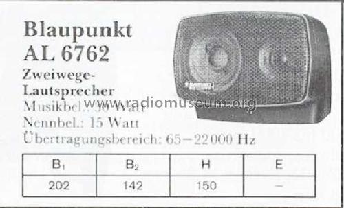 Zweiwege-Lautsprecher AL 6762; Blaupunkt Ideal, (ID = 1964798) Speaker-P