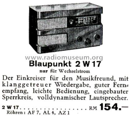 2W17; Blaupunkt Ideal, (ID = 2542648) Radio