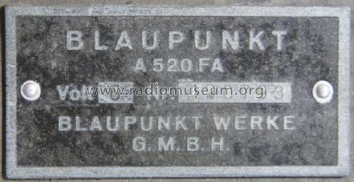 A520FA; Blaupunkt Ideal, (ID = 2665784) Car Radio