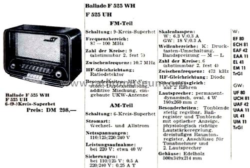 Ballade F525UH; Blaupunkt Ideal, (ID = 2590467) Radio