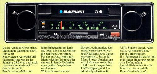 Bamberg CR 7.634.934 ab 5480001; Blaupunkt Ideal, (ID = 2211708) Autoradio