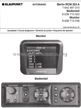 Berlin RCM 303A; Blaupunkt Ideal, (ID = 2948505) Car Radio