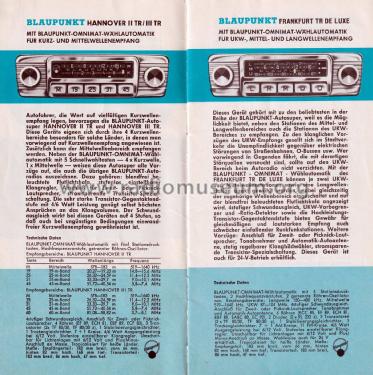 Blaupunkt Autoradio Prospekt 1963; Blaupunkt Ideal, (ID = 3088221) Paper